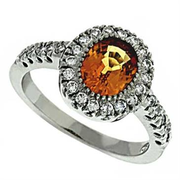 Prima Diamond And Orange Sapphire Ring Prima Diamond And Orange Sapphire Ring