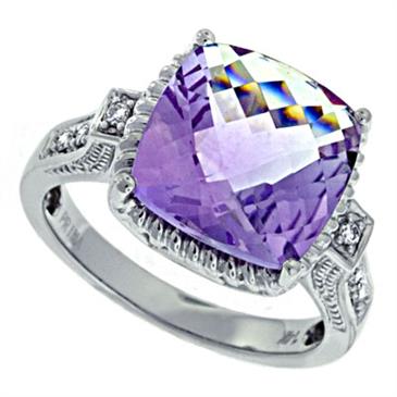 Prima Diamond And Pink Amethyst Ring Prima Diamond And Pink Amethyst Ring