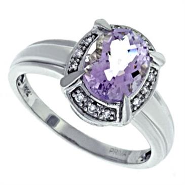 Prima Diamond And Pink Amethyst Ring Prima Diamond And Pink Amethyst Ring