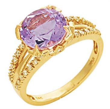 Prima Diamond And Pink Amethyst Ring Prima Diamond And Pink Amethyst Ring