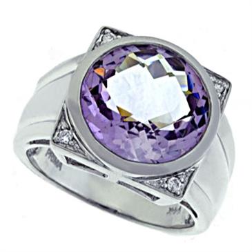 Prima Diamond And Pink Amethyst Ring Prima Diamond And Pink Amethyst Ring
