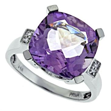 Prima Diamond And Pink Amethyst Ring Prima Diamond And Pink Amethyst Ring