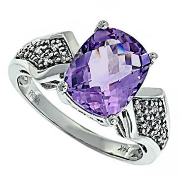 Prima Diamond And Pink Amethyst Ring Prima Diamond And Pink Amethyst Ring