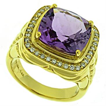 Prima Diamond And Pink Amethyst Ring Prima Diamond And Pink Amethyst Ring