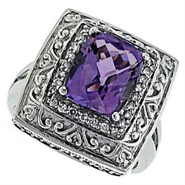 Prima Diamond And Pink Amethyst Ring Prima Diamond And Pink Amethyst Ring