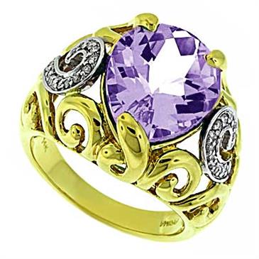 Prima Diamond And Pink Amethyst Ring Prima Diamond And Pink Amethyst Ring
