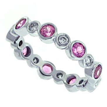 Prima Diamond And Pink Sapphire Eternity Band Prima Diamond And Pink Sapphire Eternity Band