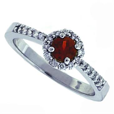 Prima Diamond And Red Sapphire Ring