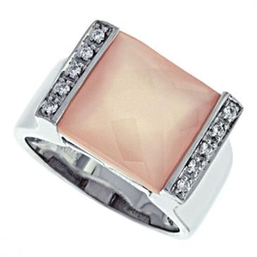 Prima Diamond And Rose Quartz Ring Prima Diamond And Rose Quartz Ring