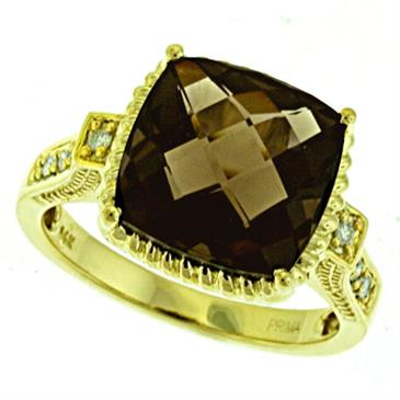 Prima Diamond And Smokey Quartz Ring Prima Diamond And Smokey Quartz Ring