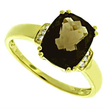 Prima Diamond And Smokey Quartz Ring Prima Diamond And Smokey Quartz Ring