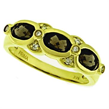 Prima Diamond And Smokey Quartz Ring Prima Diamond And Smokey Quartz Ring