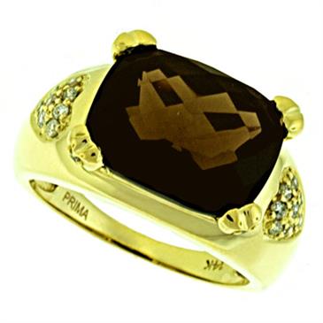 Prima Diamond And Smokey Quartz Ring Prima Diamond And Smokey Quartz Ring