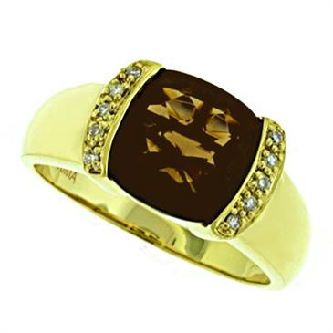Prima Diamond And Smokey Quartz Ring Prima Diamond And Smokey Quartz Ring