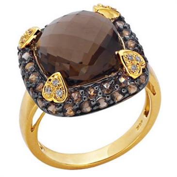 Prima Diamond And Smokey Quartz Ring Prima Diamond And Smokey Quartz Ring
