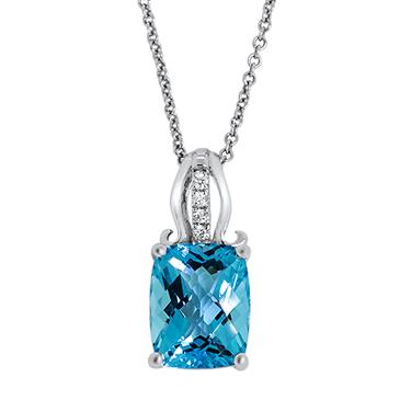 Prima Diamond & Blue Topaz Pendant Prima Diamond & Blue Topaz Pendant