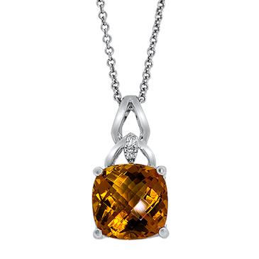 Prima Diamond & Cushion Citrine Pendant Prima Diamond & Cushion Citrine Pendant