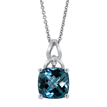 Prima Diamond & Cushion London Blue Pendant Prima Diamond & Cushion London Blue Pendant
