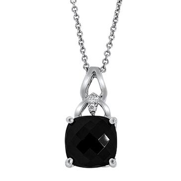 Prima Diamond & Cushion Onyx Pendant Prima Diamond & Cushion Onyx Pendant