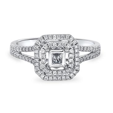 Prima Diamond Double Halo Split Shank Engagement Ring