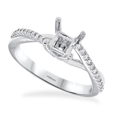 Prima Diamond Engagement Ring (5x5mm Princess Cut Center) Prima Diamond Engagement Ring (5x5mm Princess Cut Center)