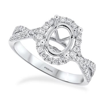 Prima Diamond Engagement Ring (8x6mm Oval Center) Prima Diamond Engagement Ring (8x6mm Oval Center)