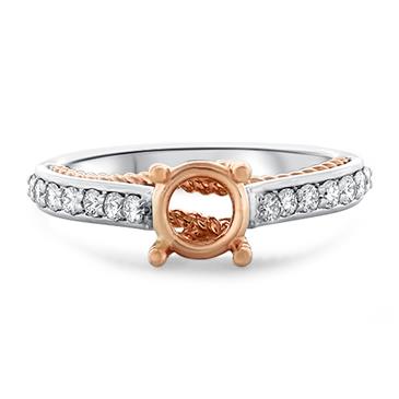 Prima Diamond Engagement Ring With Rope Desing Prima Diamond Engagement Ring With Rope Desing