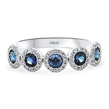 Prima Diamond & Five Stone Sapphire Band Prima Diamond & Five Stone Sapphire Band