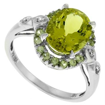 Prima Diamond, Lemon Quartz And Peridot Ring Prima Diamond, Lemon Quartz And Peridot Ring