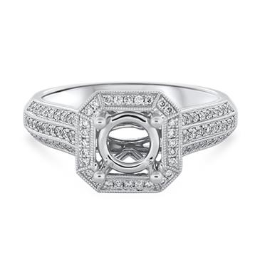 Prima Diamond Millgrain Halo Engagement Ring Prima Diamond Millgrain Halo Engagement Ring