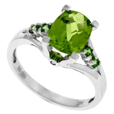 Prima Diamond, Peridot And Tsavorite Ring Prima Diamond, Peridot And Tsavorite Ring