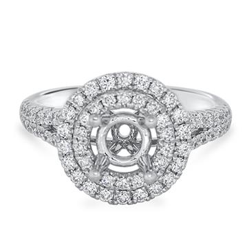 Prima Diamond Round Double Halo Engagement Ring
