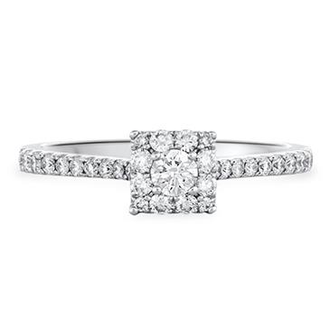 Prima Diamond Square Cluster Ring With Diamonds On Shank Prima Diamond Square Cluster Ring With Diamonds On Shank