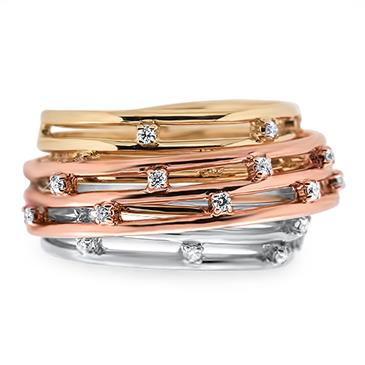 Prima Diamond Tri Color Fashion Ring Prima Diamond Tri Color Fashion Ring
