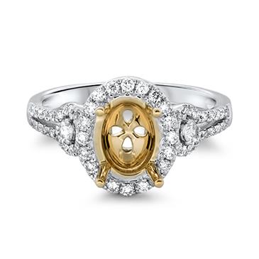 Prima Diamond Two Tone Oval Halo Prima Diamond Two Tone Oval Halo