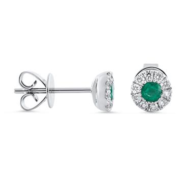 Prima Emerald & Diamond Stud Earring Prima Emerald & Diamond Stud Earring