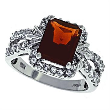 Prima Garnet And White Topaz Ring Prima Garnet And White Topaz Ring