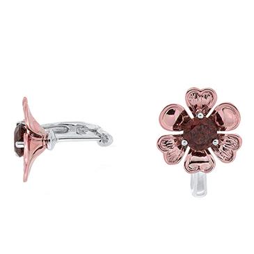 Prima Garnet Coated Flower Earrings Prima Garnet Coated Flower Earrings
