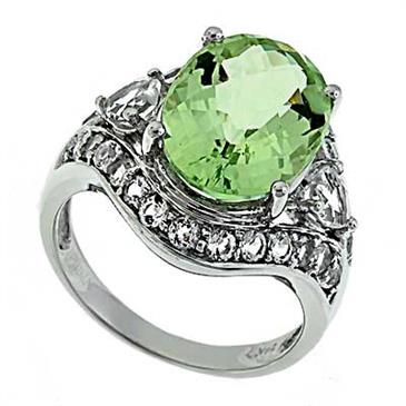 Prima Green Amethyst And White Topaz Ring Prima Green Amethyst And White Topaz Ring