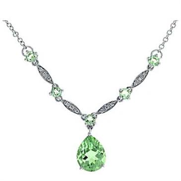 Prima Green Amethyst & Diamond Necklace Prima Green Amethyst & Diamond Necklace