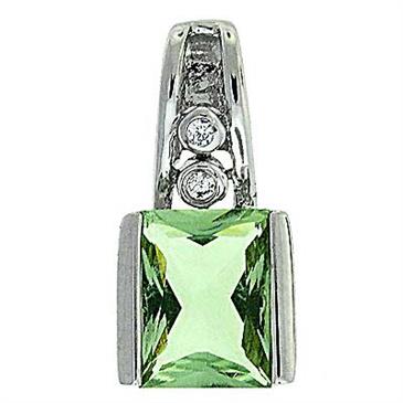 Prima Green Amethyst & Diamond Pendant Prima Green Amethyst & Diamond Pendant
