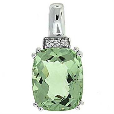 Prima Green Amethyst & Diamond Pendant Prima Green Amethyst & Diamond Pendant