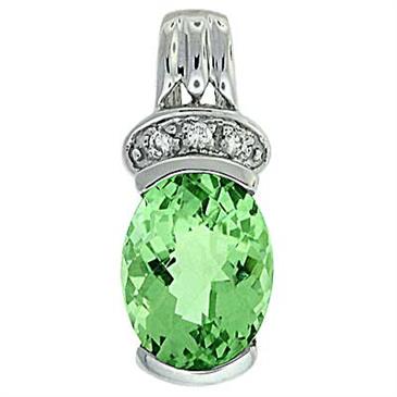 Prima Green Amethyst & Diamond Pendant Prima Green Amethyst & Diamond Pendant