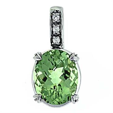 Prima Green Amethyst & Diamond Pendant