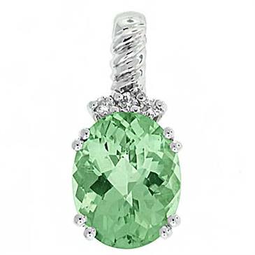 Prima Green Amethyst & Diamond Pendant Prima Green Amethyst & Diamond Pendant
