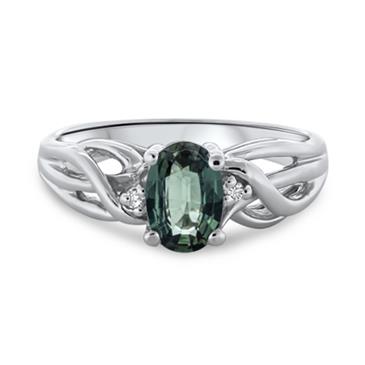 Prima Green Sapphire & Diamond Ring Prima Green Sapphire & Diamond Ring