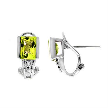 Prima Lemon Quartz & Diamond Earrings Prima Lemon Quartz & Diamond Earrings