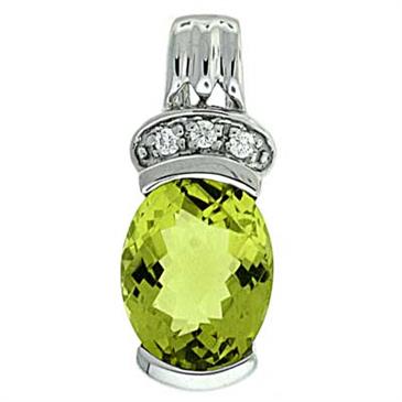 Prima Lemon Quartz & Diamond Pendant Prima Lemon Quartz & Diamond Pendant