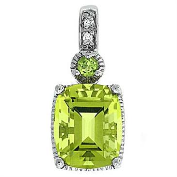 Prima Lemon Quartz & Diamond Pendant Prima Lemon Quartz & Diamond Pendant