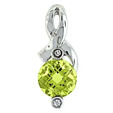 Prima Lemon Quartz & Diamond Pendant Prima Lemon Quartz & Diamond Pendant